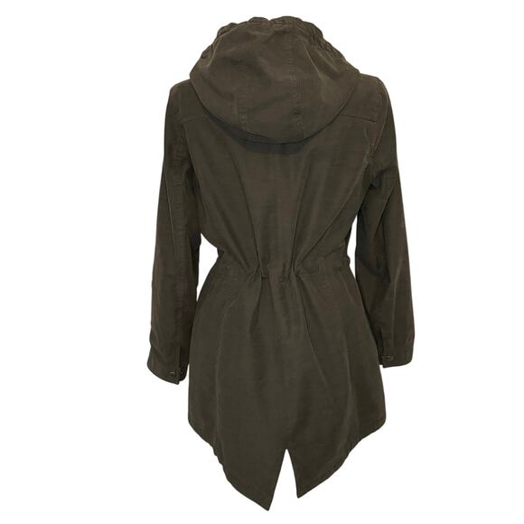 Levi's Hooded Anorak Jacket Women's M | Army Green Cotton Utility Parka - Picture 4 of 15